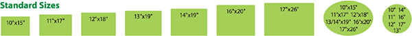 Custom Counter Mat Sizes